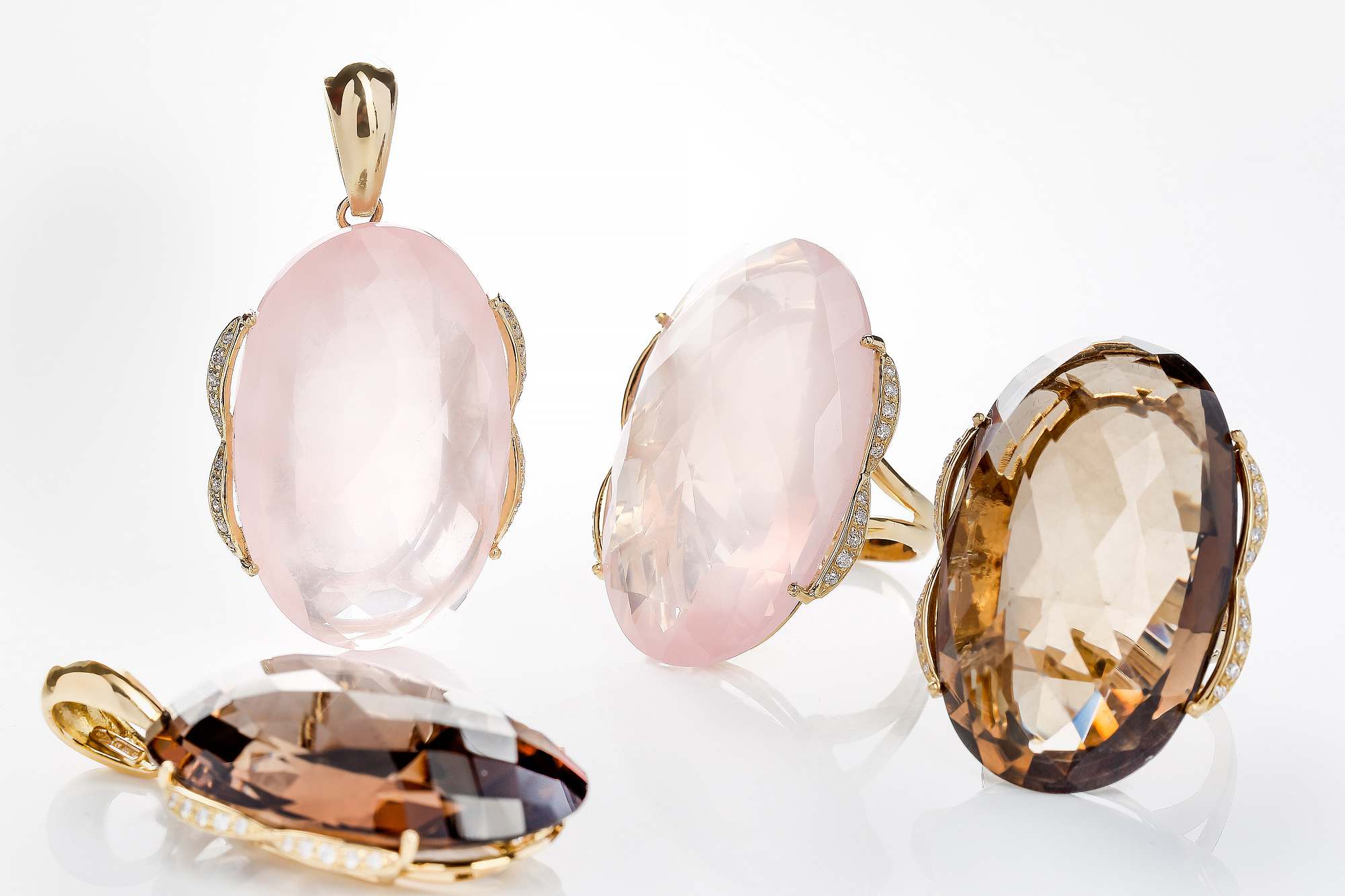 Parrini Gioielli - Rings and pendants with stones in gold
