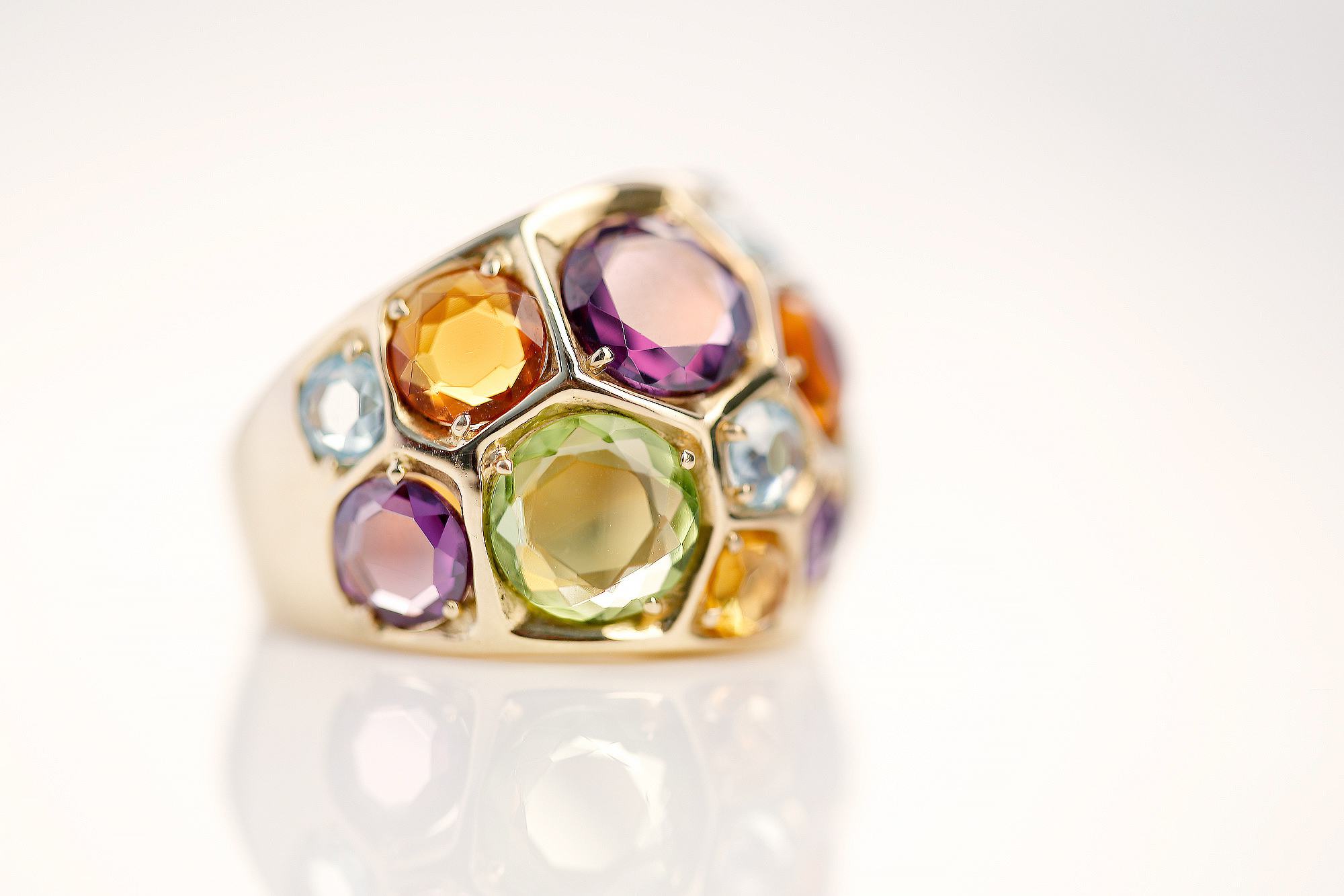 Parrini Gioielli - Gold ring with stones